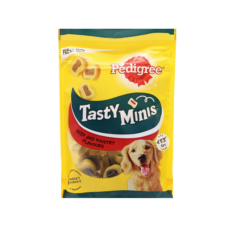 Pedigree Tasty Minis Chewy Slices Beef & Poultry 155g x 2Pack