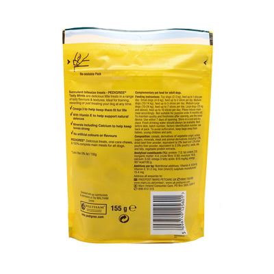 Pedigree Tasty Minis Chewy Slices Beef & Poultry 155g x 2Pack