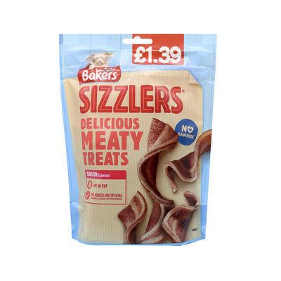 Bakers Sizzlers Dog Meaty Treats Bacon 90g x 3Pack