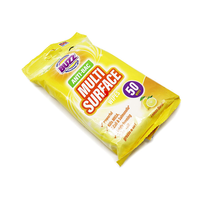 Buzz Anti-Bac Multi Surface Wipes Lemon 50S