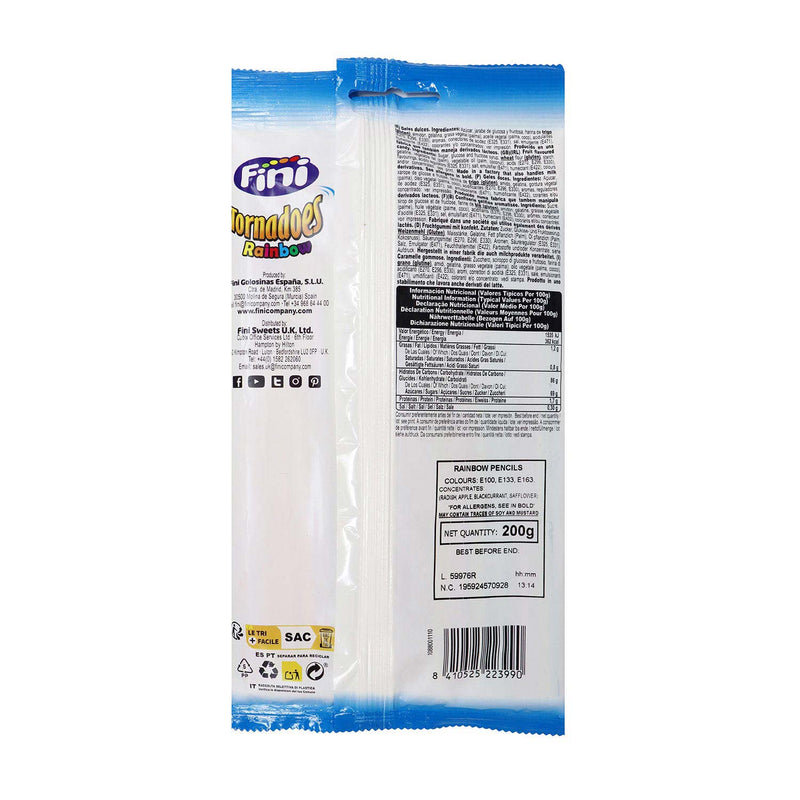 Fini Tornadoes Rainbow Pencil Candy