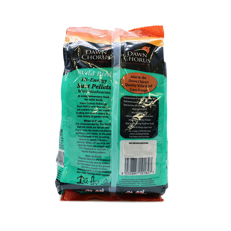 Dawn Chorus Wild Bird Suet Pellets Mealworms 500g x 2Pack