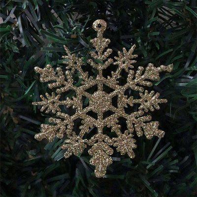 Snowflake Decoration Gold & Red 10PK