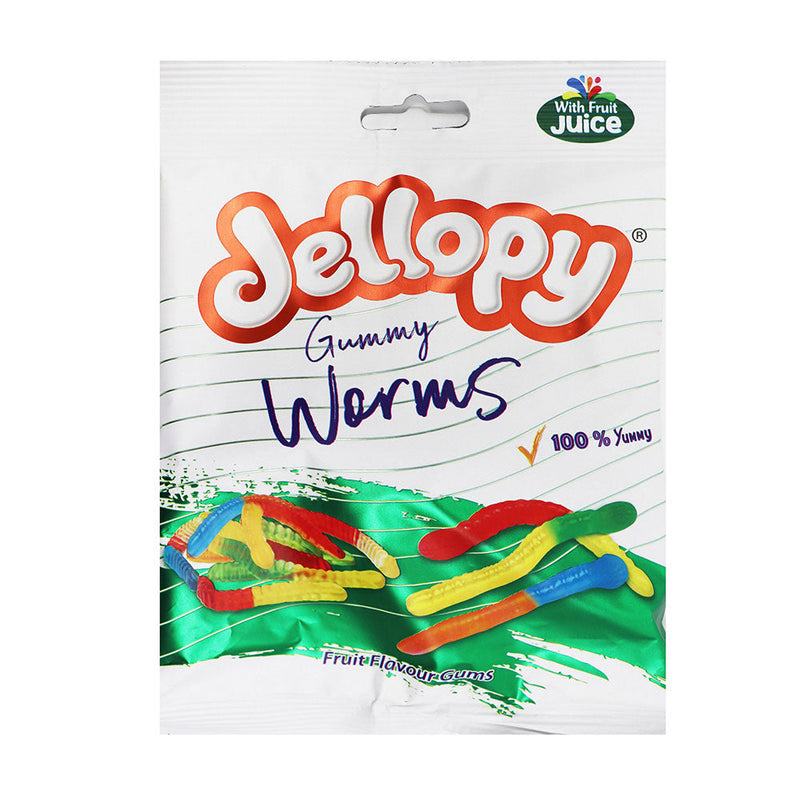Jellopy Gummy Worms Fruit Flavour 160g