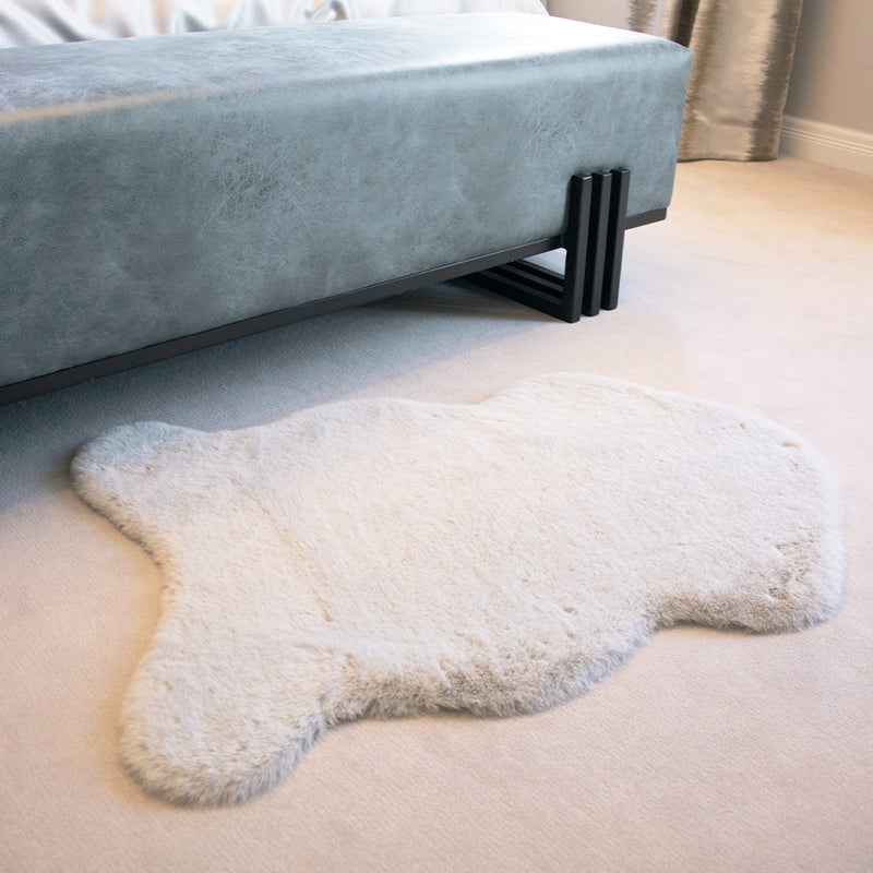 Faux Rabbit Fur Rug Pink&Grey&Charcoal&Cream