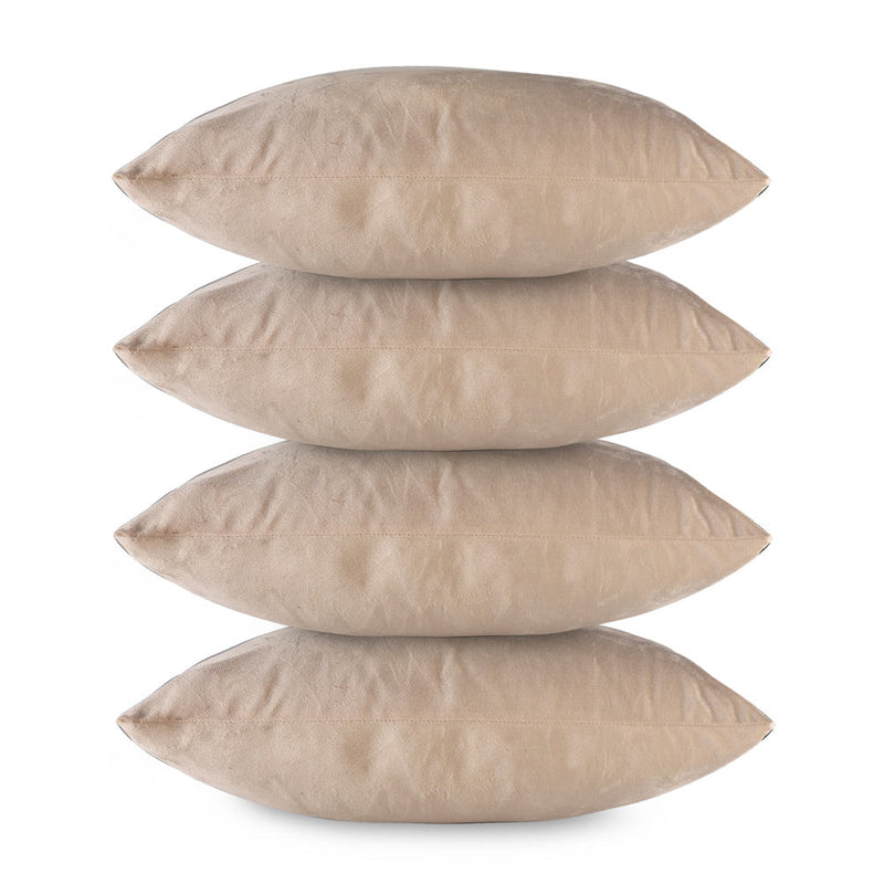 Velvet Square Cushion Cover Beige 45cmx45cm