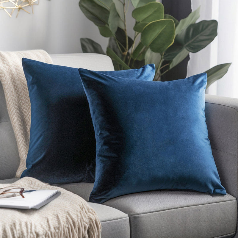 Velvet Square Cushion Cover Navy 45cmx45cm