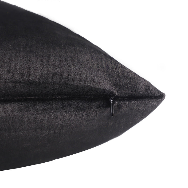 Velvet Square Cushion Cover Black 45cmx45cm