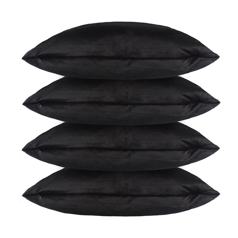 Velvet Square Cushion Cover Black 45cmx45cm