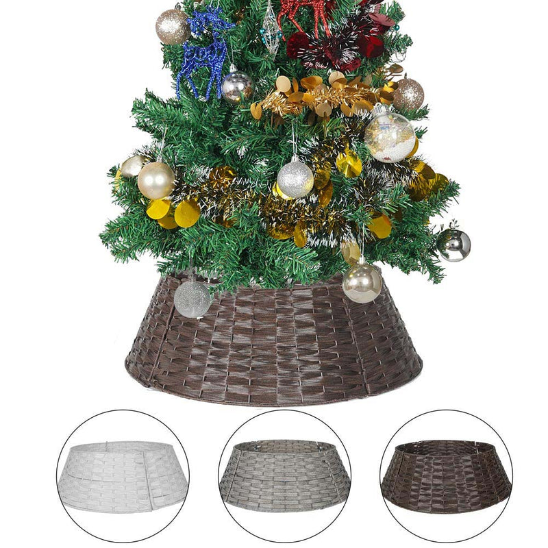 Faux Wicker Christmas Tree Skirt